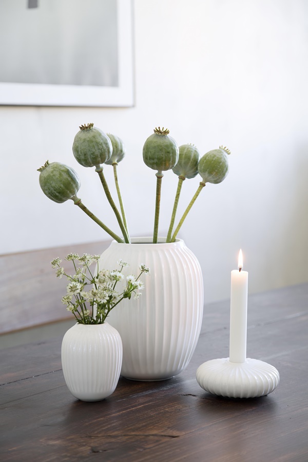 Hammershøi Vase H200 and H100 White and Candle Holder H45 White_High resolution JPG_232101